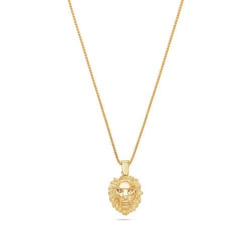 Nano Lion Piece (Diamond Eyes) (14K YELLOW GOLD) - IF & Co. Custom Jewelers