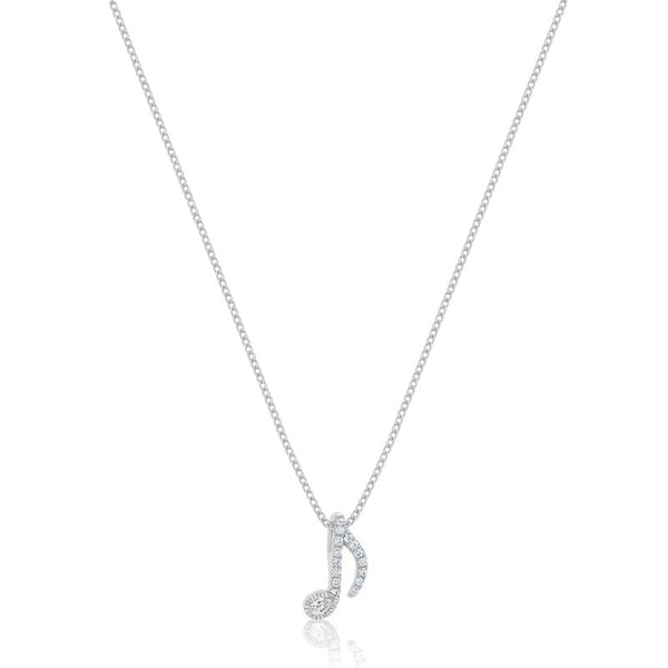 Nano Quaver Note Piece (Fully Iced) (14K WHITE GOLD) - IF & Co. Custom Jewelers