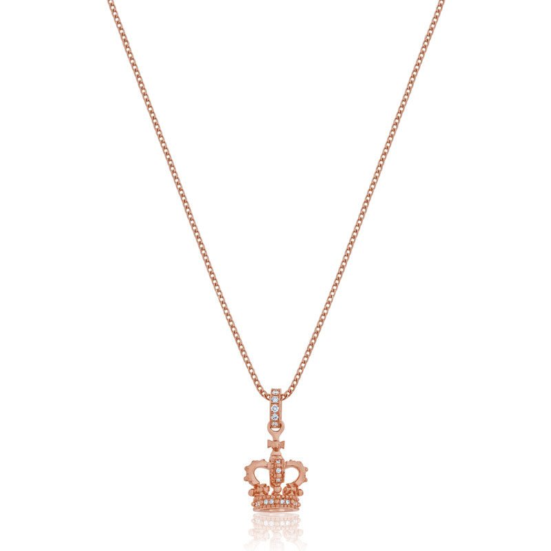 Nano Royal King's Crown Piece (Fully Iced) (14K ROSE GOLD) - IF & Co. Custom Jewelers