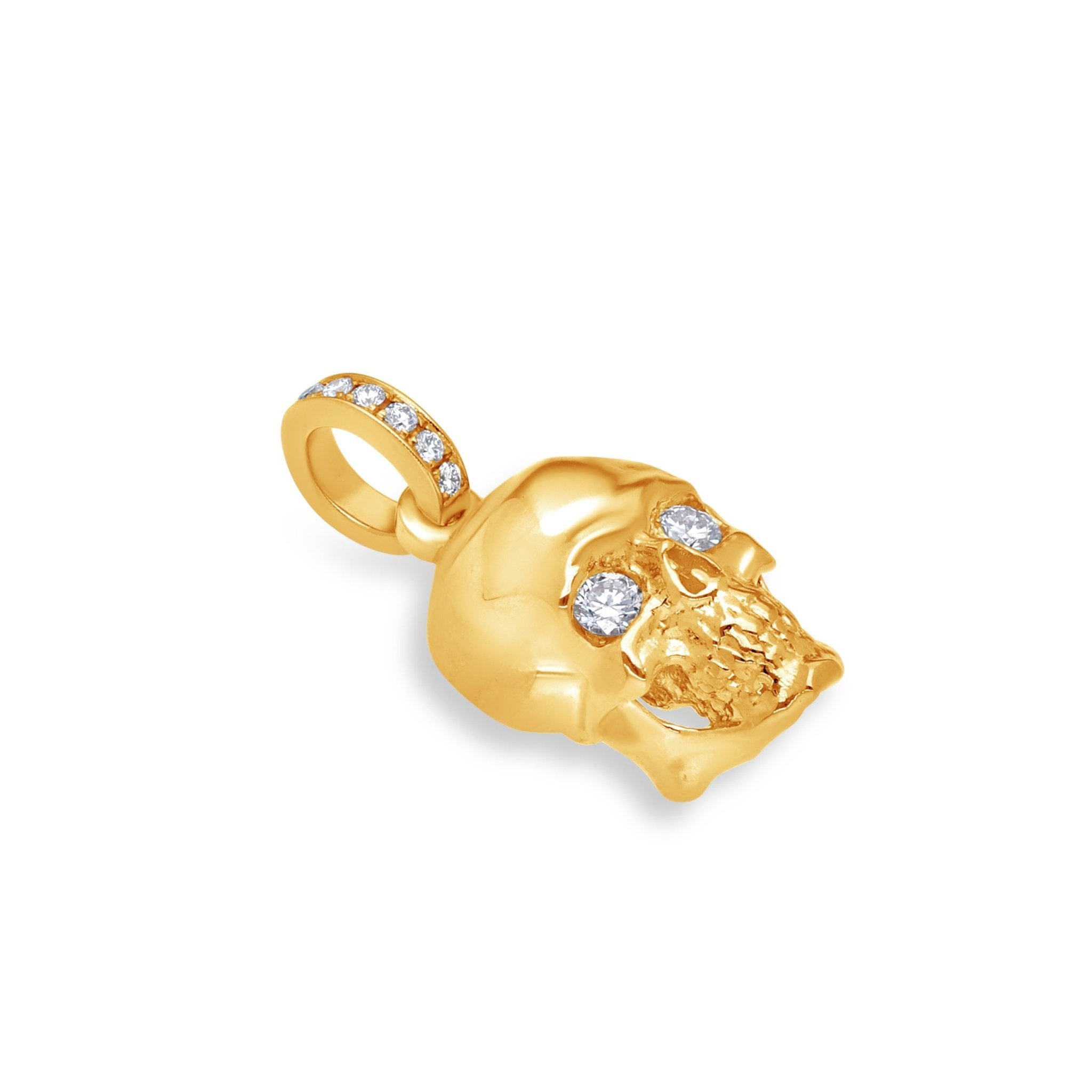 Nano Skull Piece (Partially iced) (14K ROSE GOLD) - IF & Co. Custom Jewelers