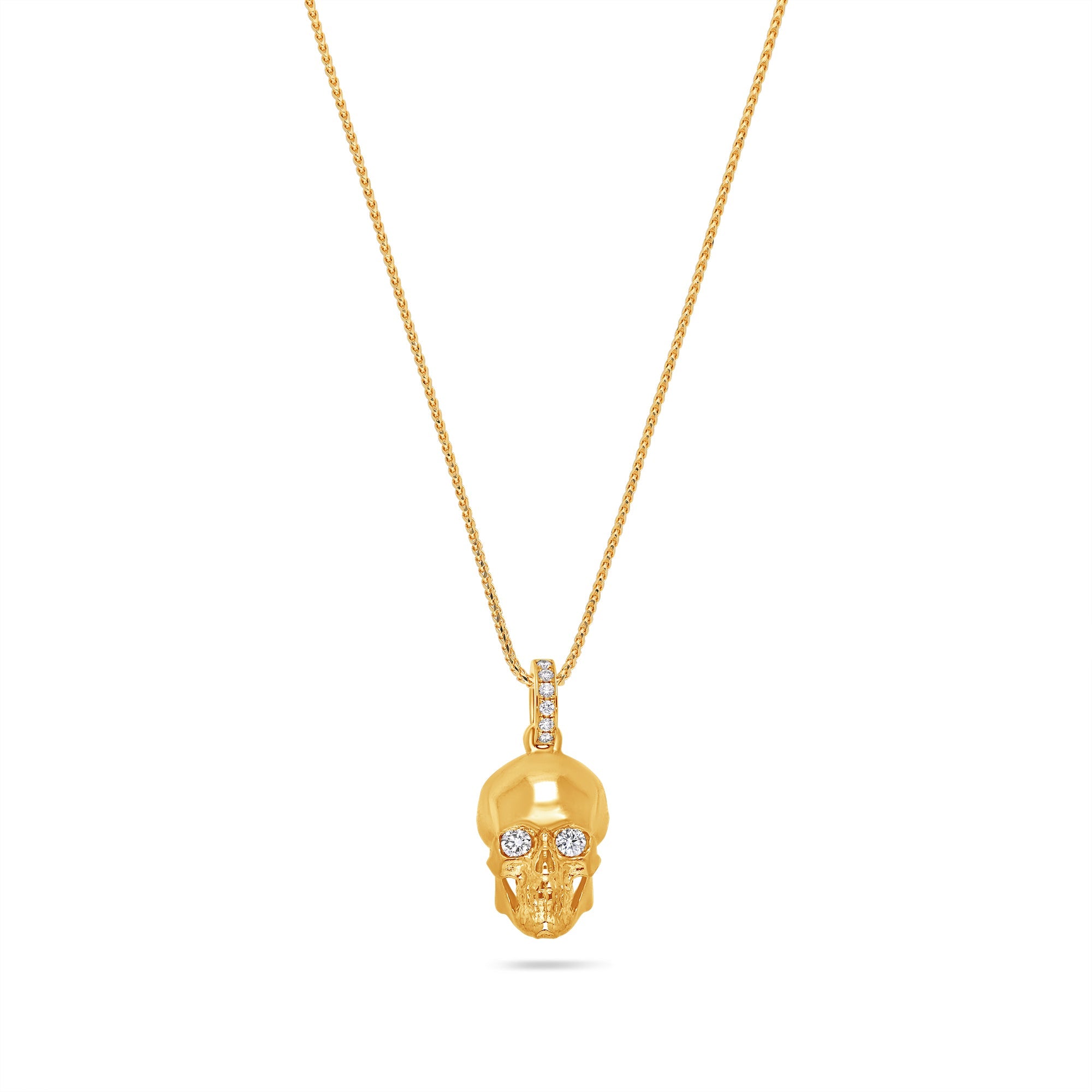 Nano Skull Piece (Partially iced) (14K YELLOW GOLD) - IF & Co. Custom Jewelers