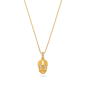 Nano Skull Piece (Partially iced) (14K YELLOW GOLD) - IF & Co. Custom Jewelers