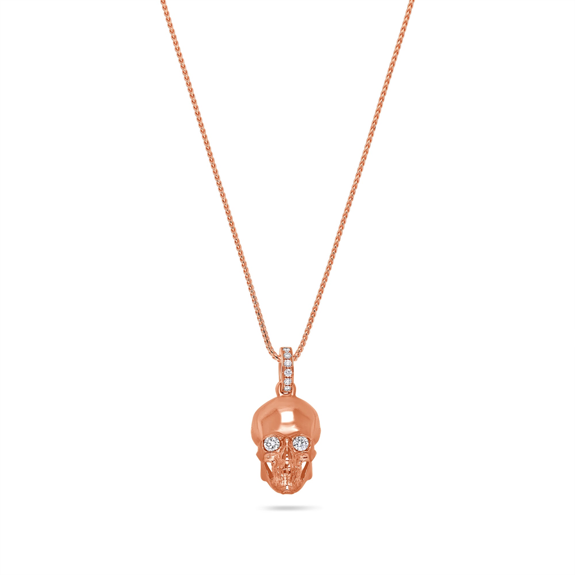 Nano Skull Piece (Partially iced) (14K ROSE GOLD) - IF & Co. Custom Jewelers