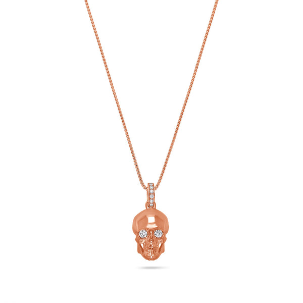 Nano Skull Piece (Partially iced) (14K ROSE GOLD) - IF & Co. Custom Jewelers
