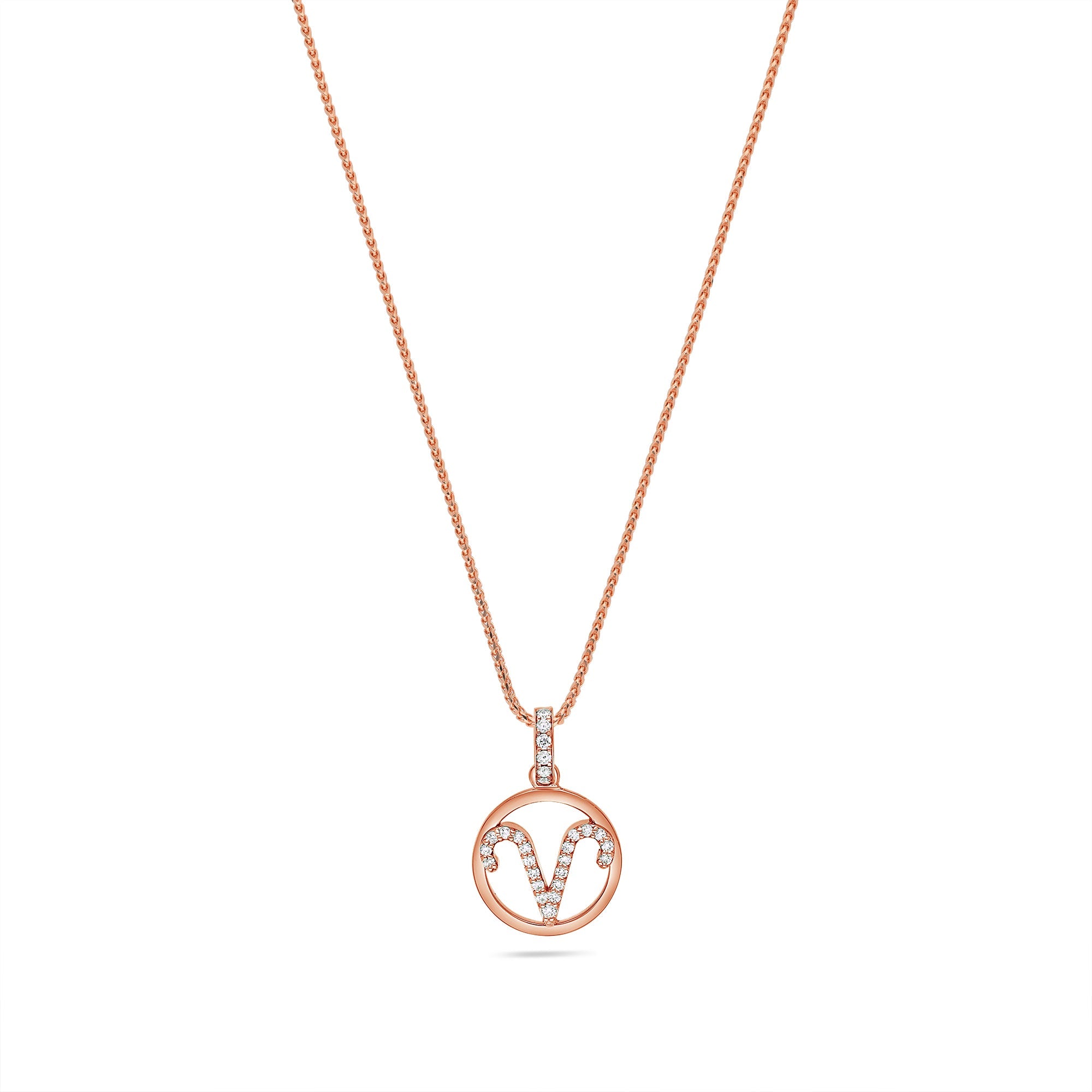 Nano Zodiac Necklace: Aries (14K ROSE GOLD) - IF & Co. Custom Jewelers