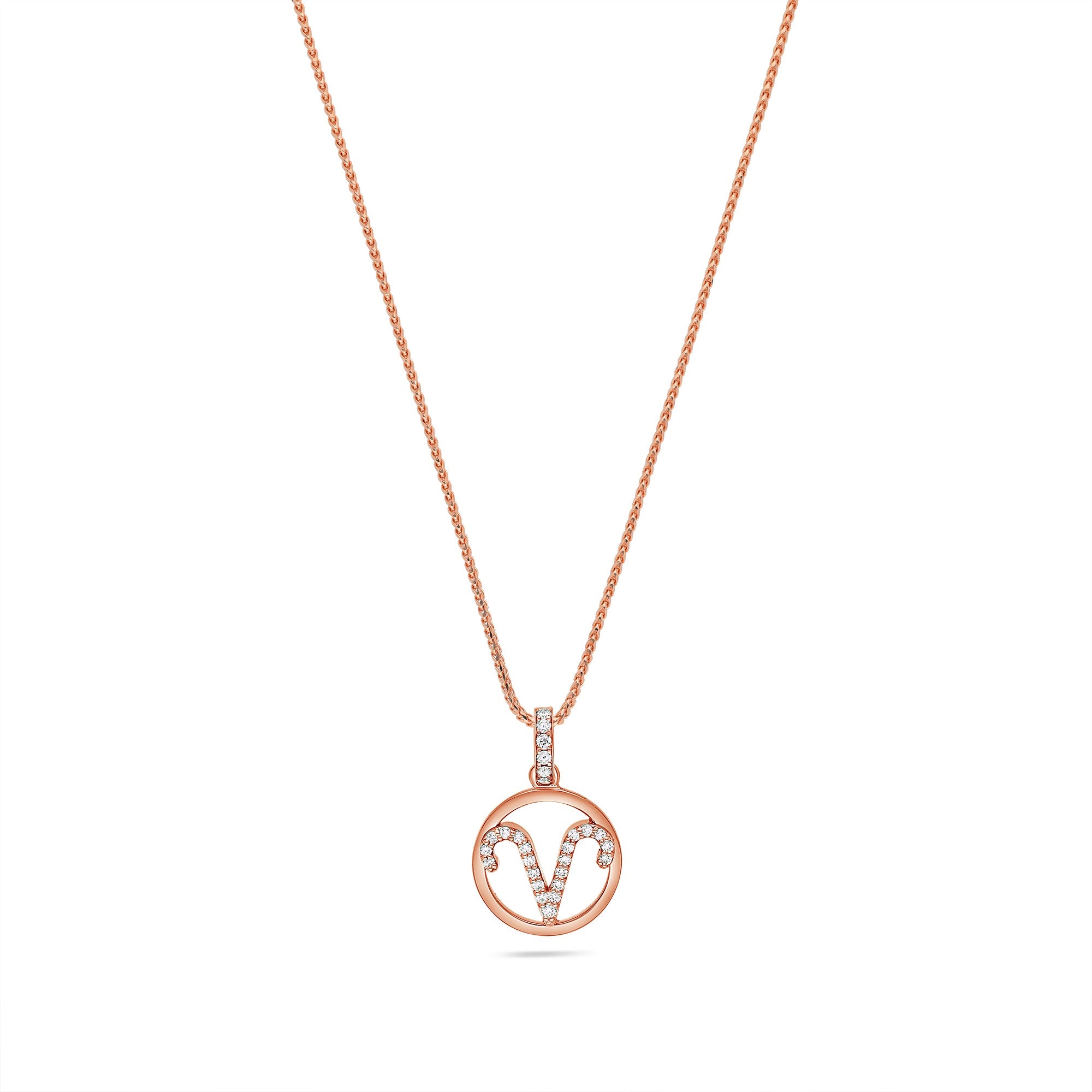 Nano Zodiac Necklace: Aries (14K ROSE GOLD) - IF & Co. Custom Jewelers
