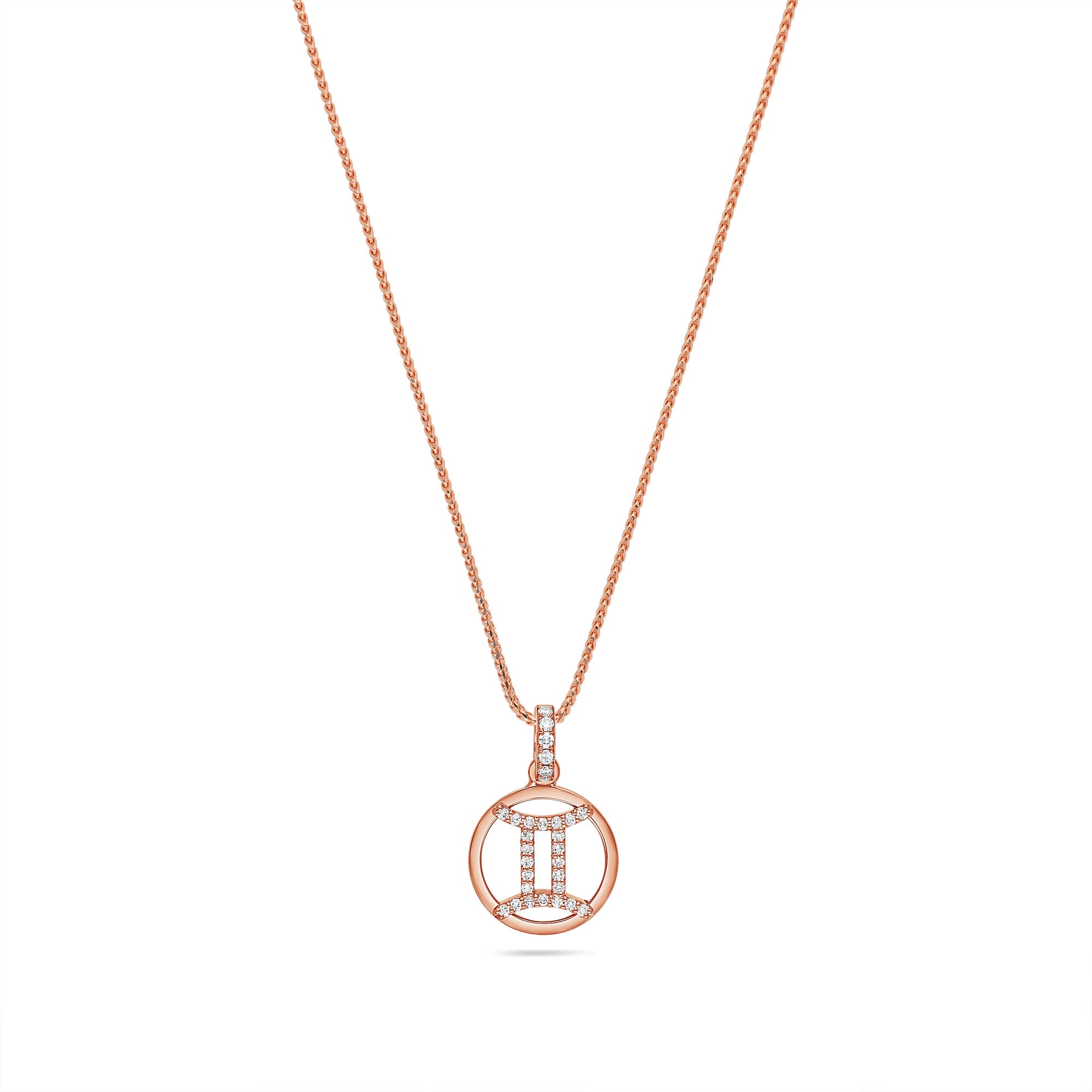 Nano Zodiac Necklace: Gemini (14K ROSE GOLD) - IF & Co. Custom Jewelers
