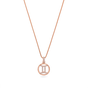 Nano Zodiac Necklace: Gemini (14K ROSE GOLD) - IF & Co. Custom Jewelers