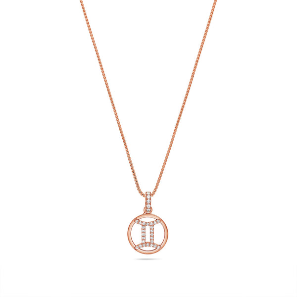 Nano Zodiac Necklace: Gemini (14K ROSE GOLD) - IF & Co. Custom Jewelers