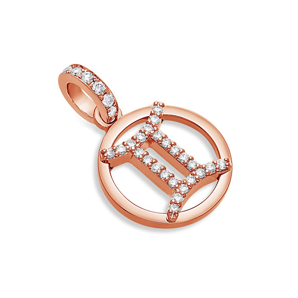 Nano Zodiac Necklace: Gemini (14K ROSE GOLD) - IF & Co. Custom Jewelers