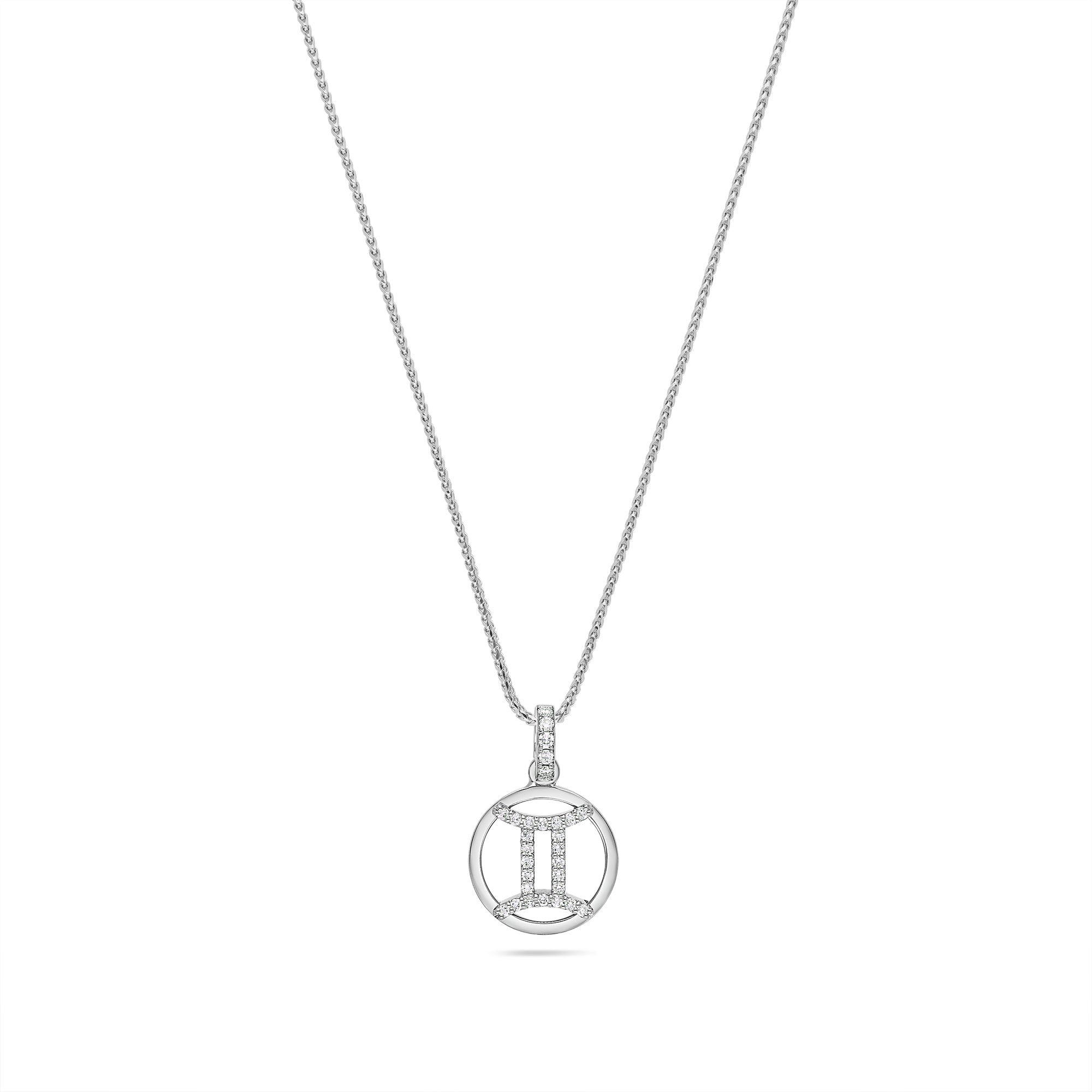 Nano Zodiac Necklace: Gemini (14K WHITE GOLD) - IF & Co. Custom Jewelers