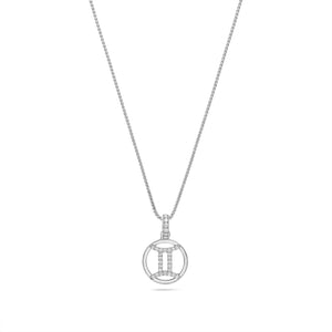 Nano Zodiac Necklace: Gemini (14K WHITE GOLD) - IF & Co. Custom Jewelers