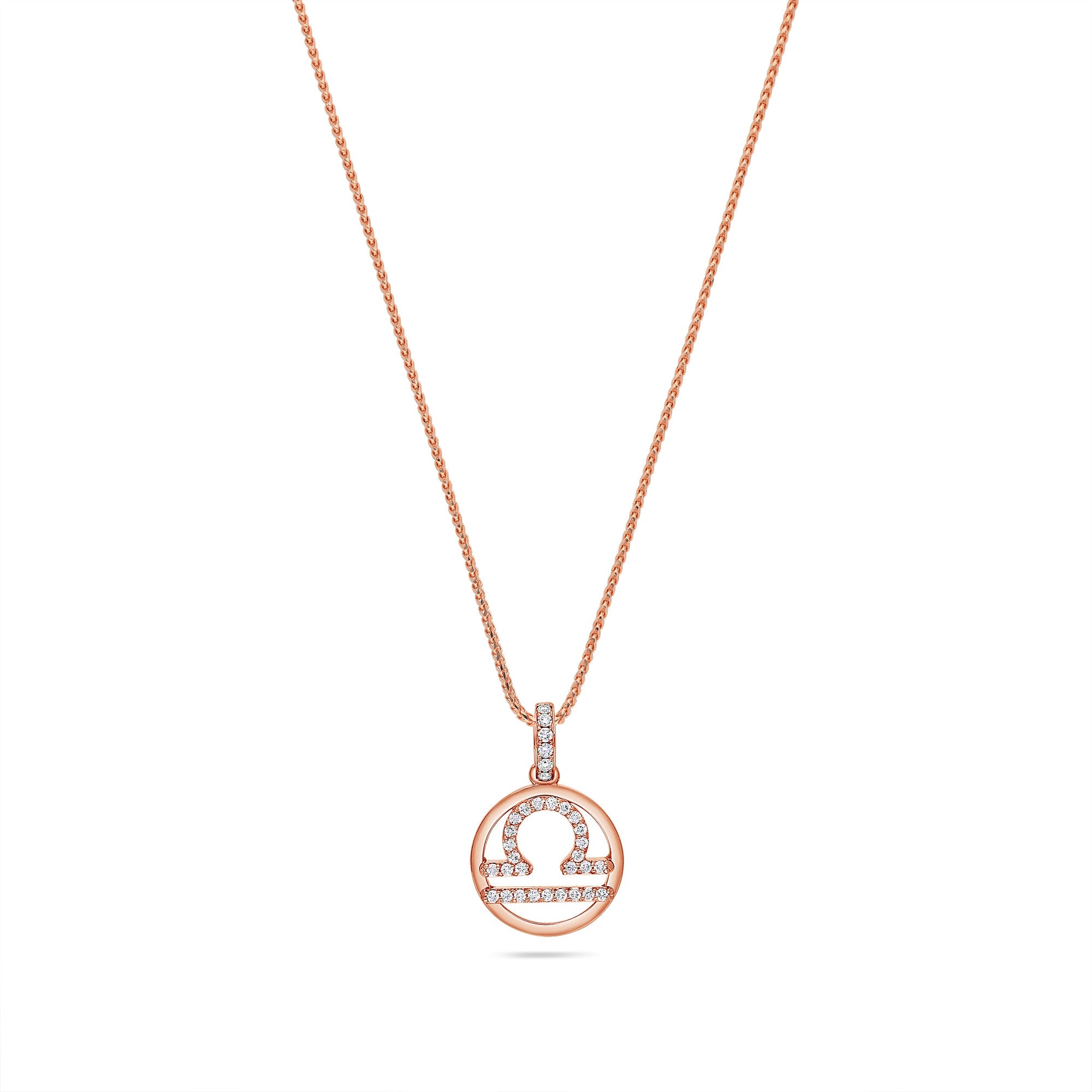 Nano Zodiac Necklace: Libra (14K ROSE GOLD) - IF & Co. Custom Jewelers