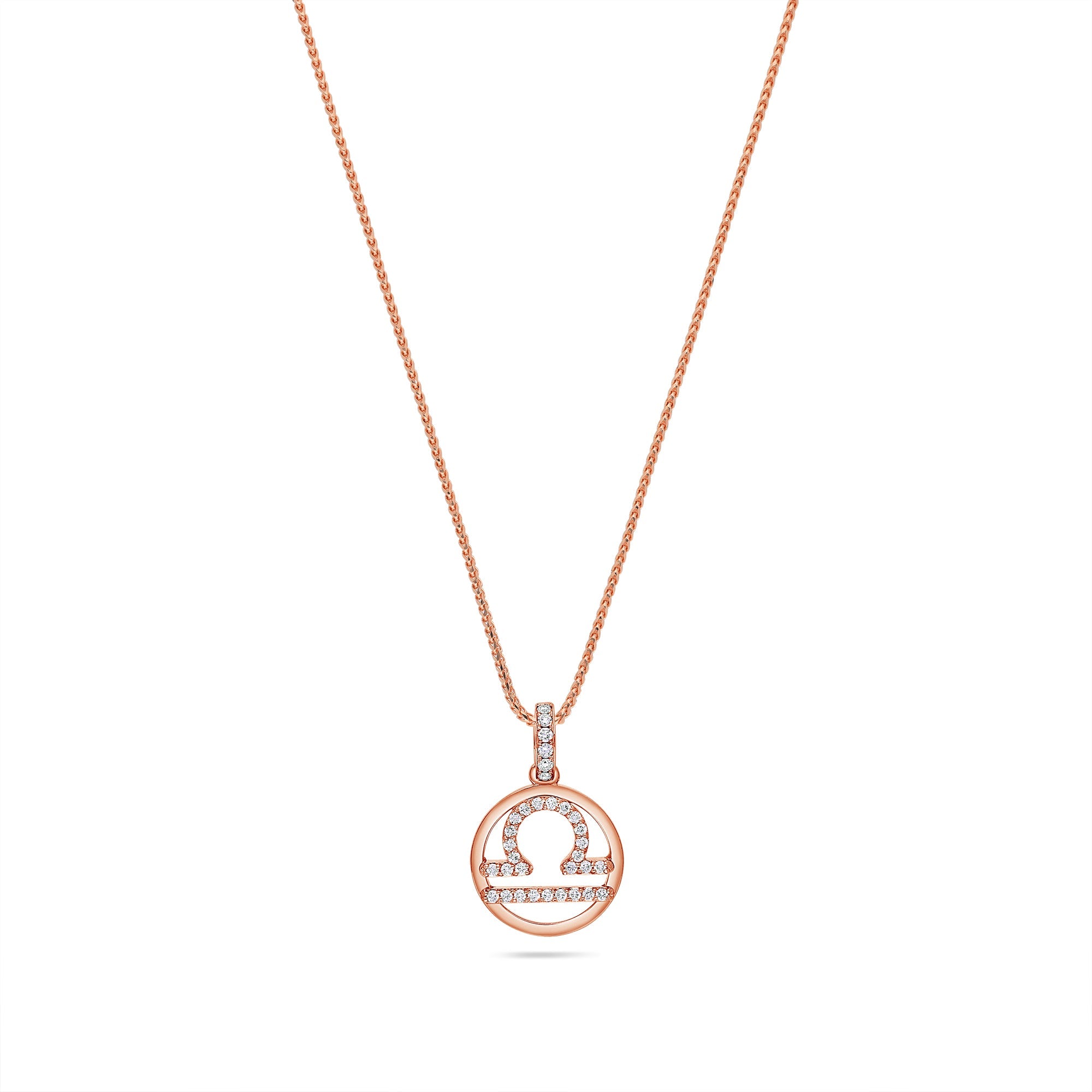 Nano Zodiac Necklace: Libra (14K ROSE GOLD) - IF & Co. Custom Jewelers