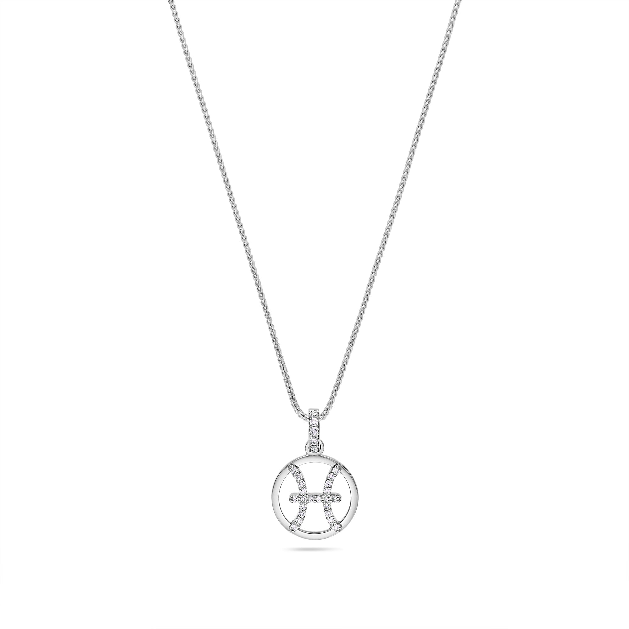 Nano Zodiac Necklace: Pisces (14K WHITE GOLD) - IF & Co. Custom Jewelers