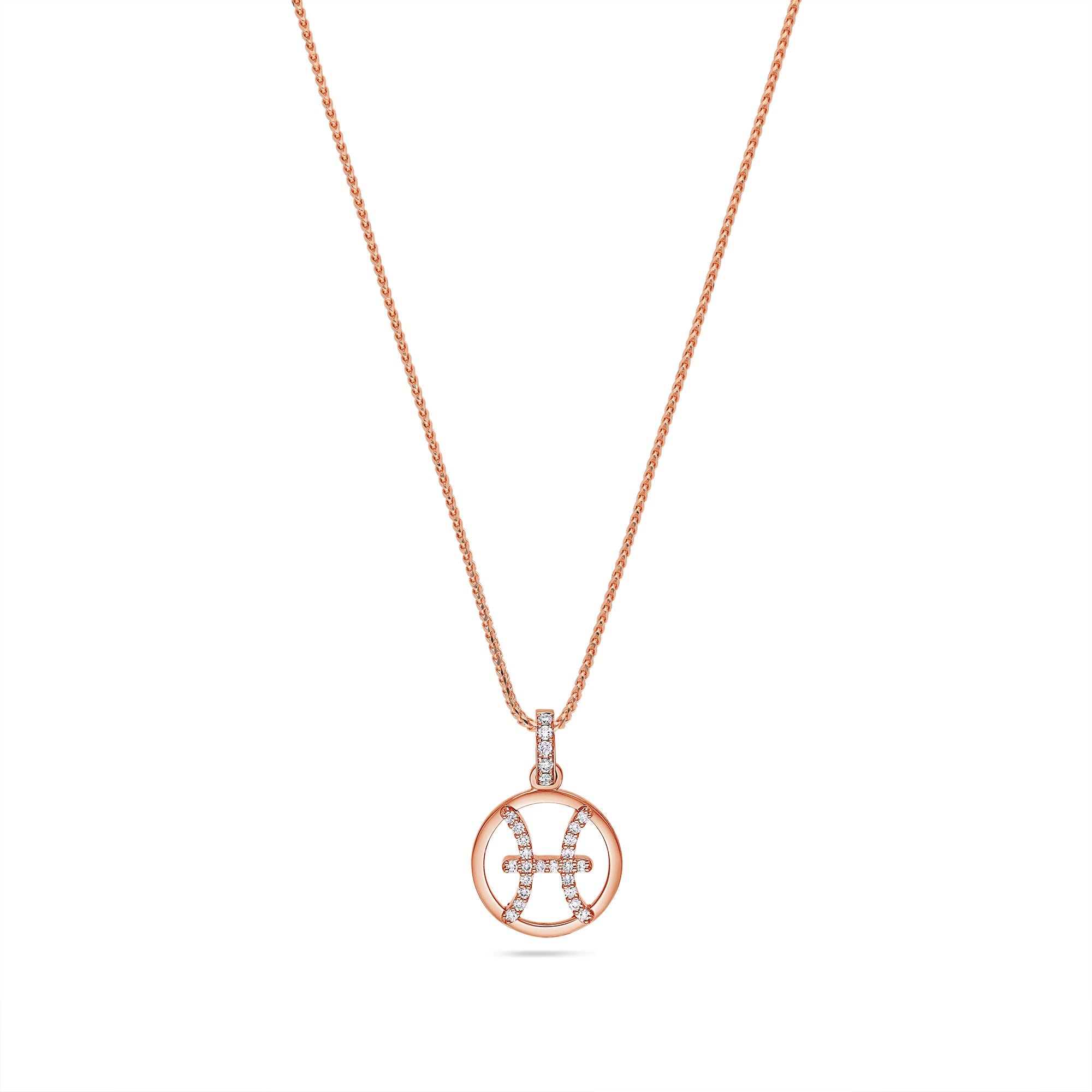 Nano Zodiac Necklace: Pisces (14K ROSE GOLD) - IF & Co. Custom Jewelers