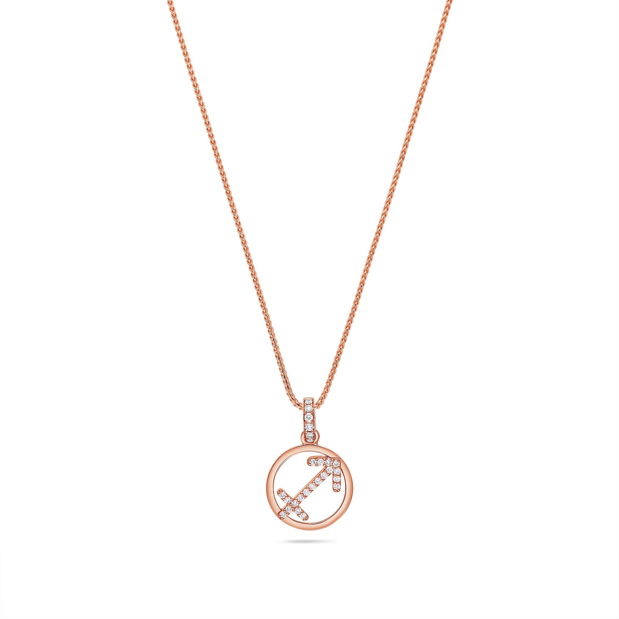 Nano Zodiac Necklace: Sagittarius (14K ROSE GOLD) - IF & Co. Custom Jewelers