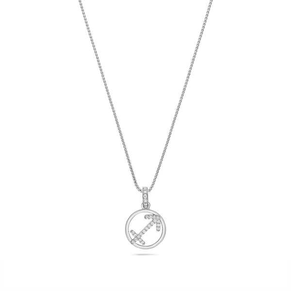 Nano Zodiac Necklace: Sagittarius (14K WHITE GOLD) - IF & Co. Custom Jewelers
