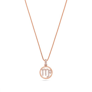 Nano Zodiac Necklace: Virgo (14K ROSE GOLD) - IF & Co. Custom Jewelers
