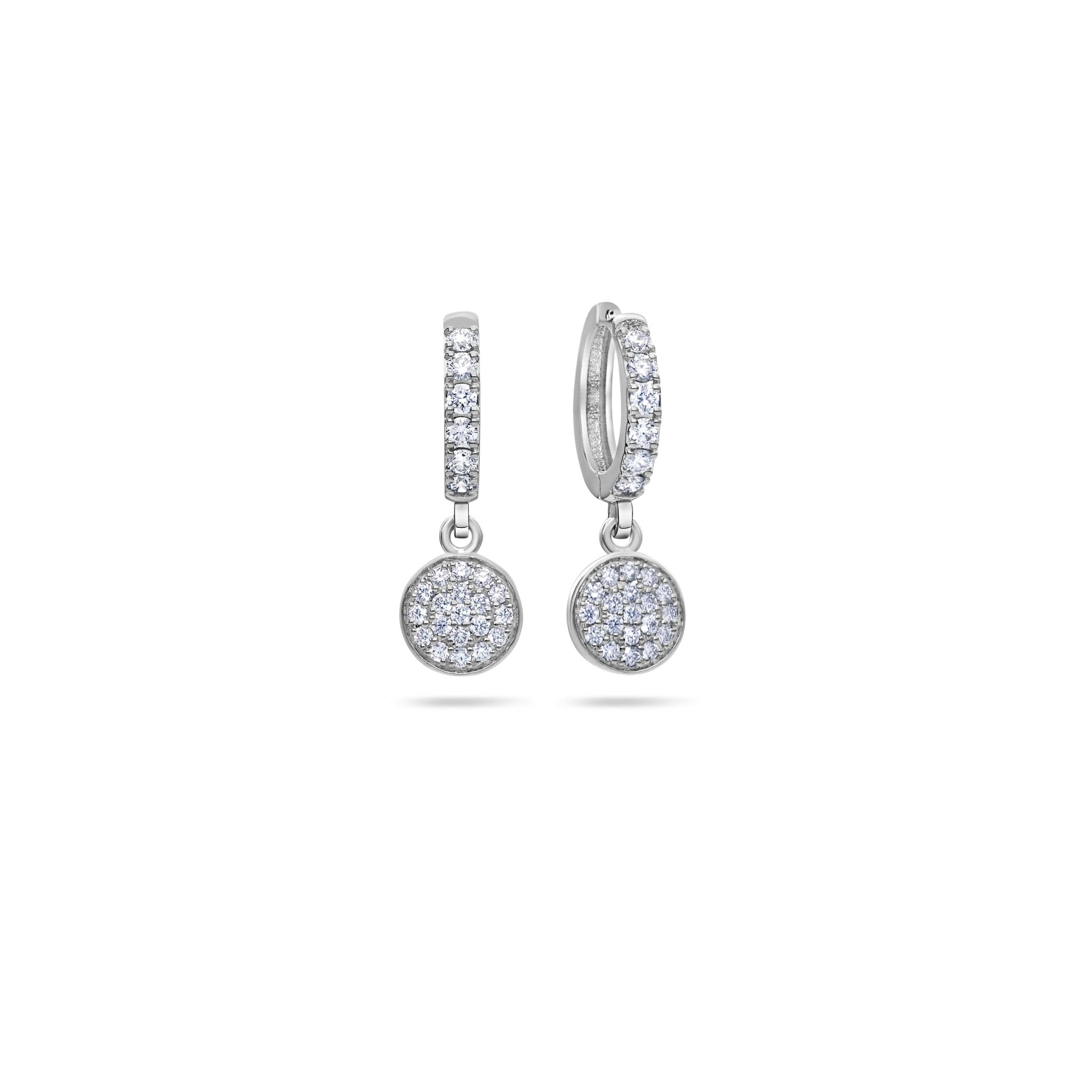 Pico Hanging Cluster Hoop Earrings (18K WHITE GOLD) - IF & Co. Custom Jewelers