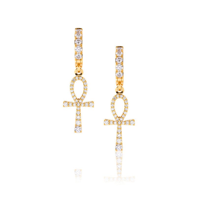 Pico Harvey Ankh Hoop Earrings (18K ROSE GOLD) - IF & Co. Custom Jewelers
