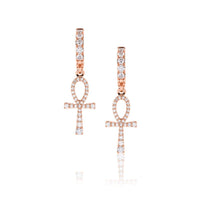 Pico Harvey Ankh Hoop Earrings (18K ROSE GOLD) - IF & Co. Custom Jewelers