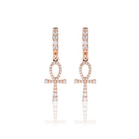 Pico Harvey Ankh Hoop Earrings (18K ROSE GOLD) - IF & Co. Custom Jewelers
