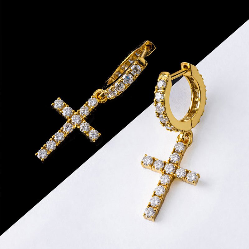 Pico Harvey Cross Hoop Earrings (18K ROSE GOLD) - IF & Co. Custom Jewelers