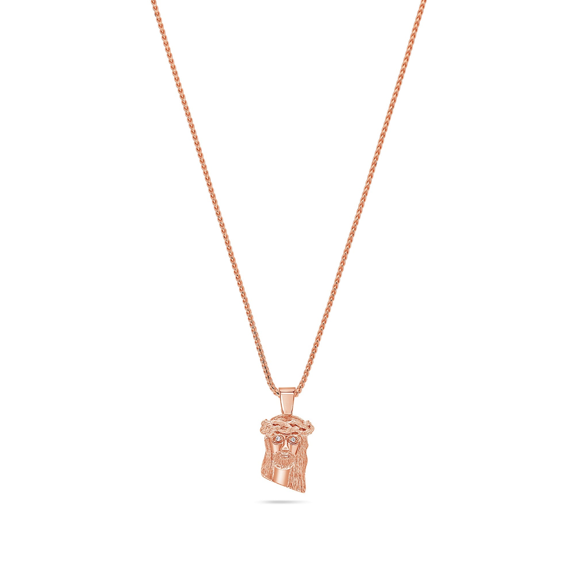 Pico Jesus Piece (Diamond Eyes) (14K YELLOW GOLD) - IF & Co. Custom Jewelers
