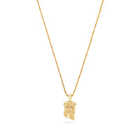 Pico Jesus Piece (Diamond Eyes) (14K YELLOW GOLD) - IF & Co. Custom Jewelers