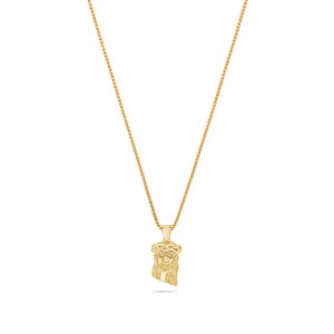 Pico Jesus Piece (Diamond Eyes) (14K YELLOW GOLD) - IF & Co. Custom Jewelers