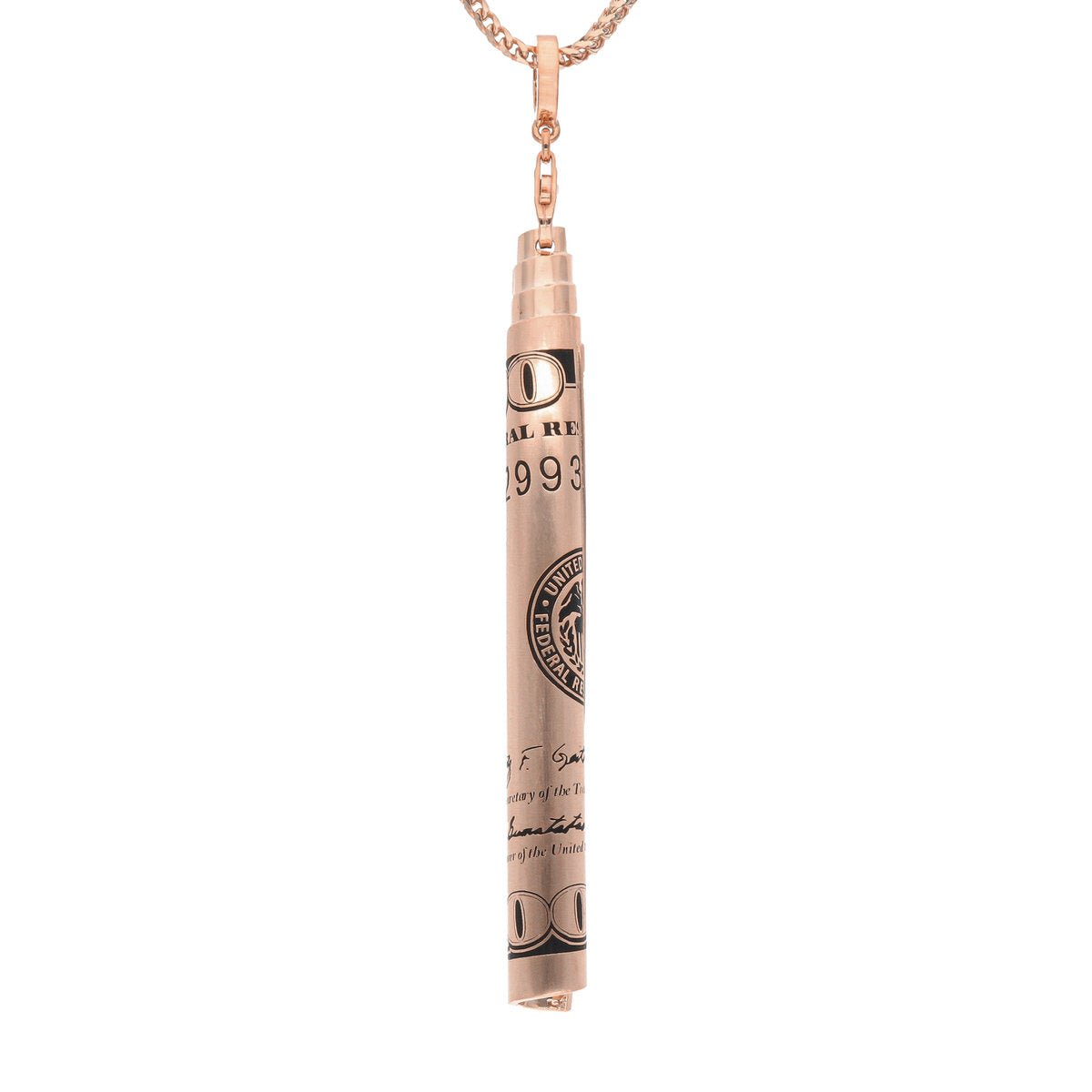 Rolled Up 100 Dollar Bill (14K ROSE GOLD) - IF & Co. Custom Jewelers