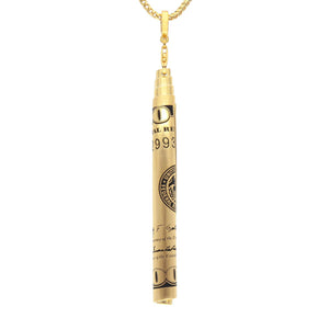 Rolled Up 100 Dollar Bill (14K YELLOW GOLD) - IF & Co. Custom Jewelers