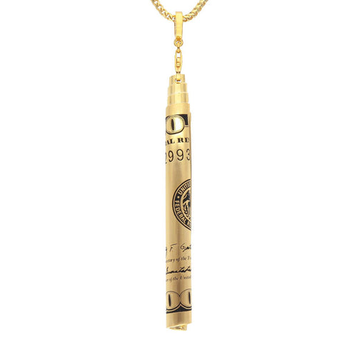 Rolled Up 100 Dollar Bill (14K YELLOW GOLD) - IF & Co. Custom Jewelers