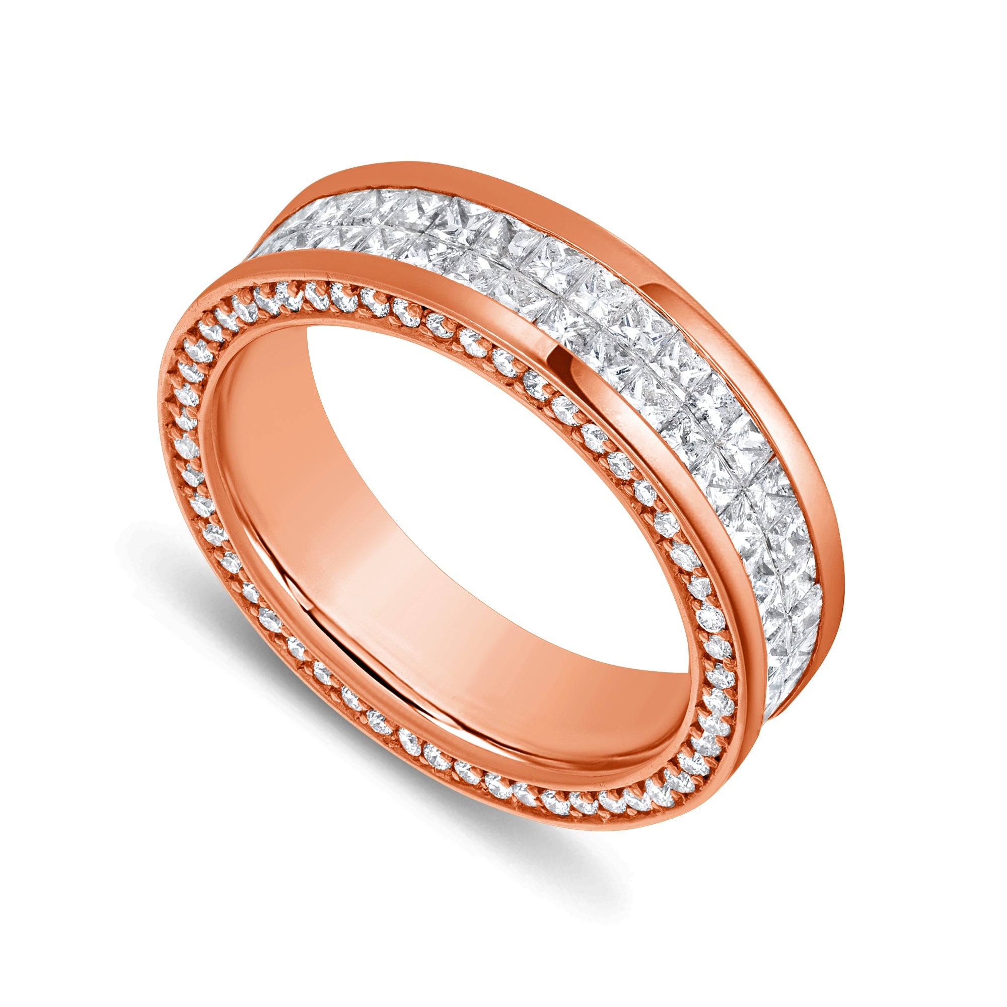 Sage Eternity Ring (2-Row) (18K ROSE GOLD) - IF & Co. Custom Jewelers