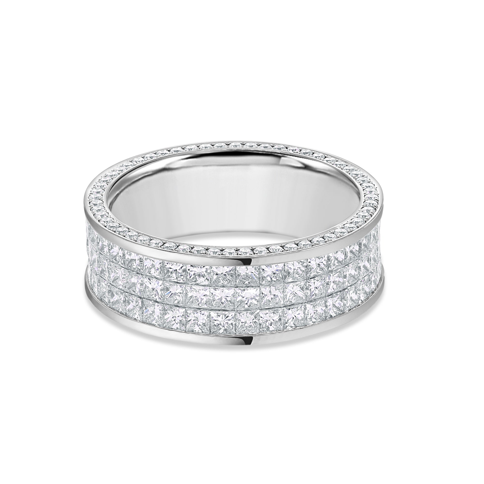 Sage Eternity Ring (3-Row) (18K WHITE GOLD) - IF & Co. Custom Jewelers