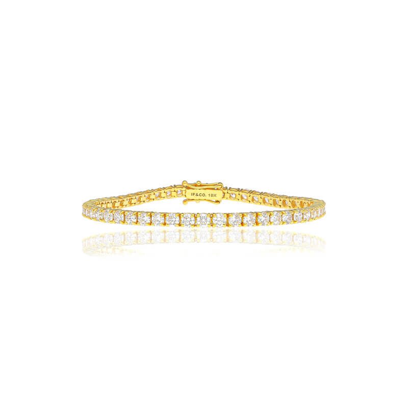 Vincent Diamond Tennis Bracelet (10-Point) (18K YELLOW GOLD) - IF & Co. Custom Jewelers