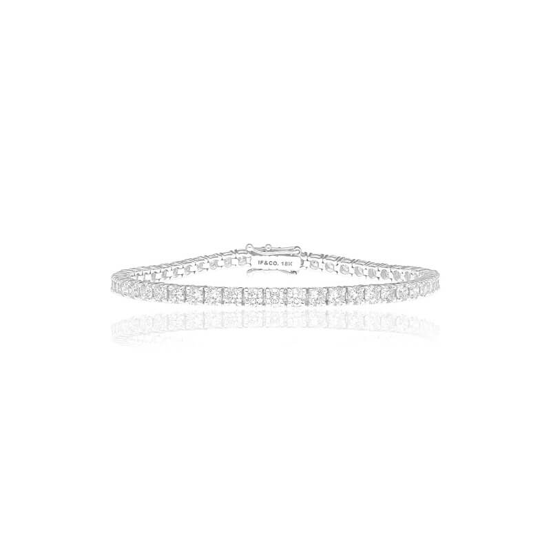 White Finish Swarovski Tennis Bracelet In Sterling Silver Design by Mon  Tresor at Pernia's Pop Up Shop 2024