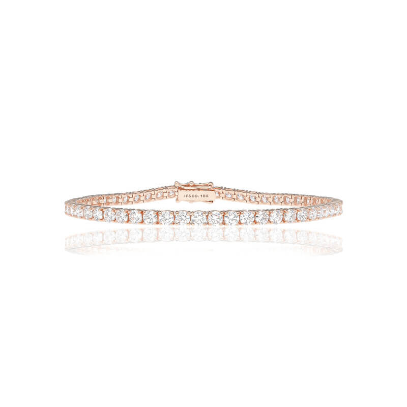 Vincent Diamond Tennis Bracelet (15-Point) (18K ROSE GOLD) - IF & Co. Custom Jewelers