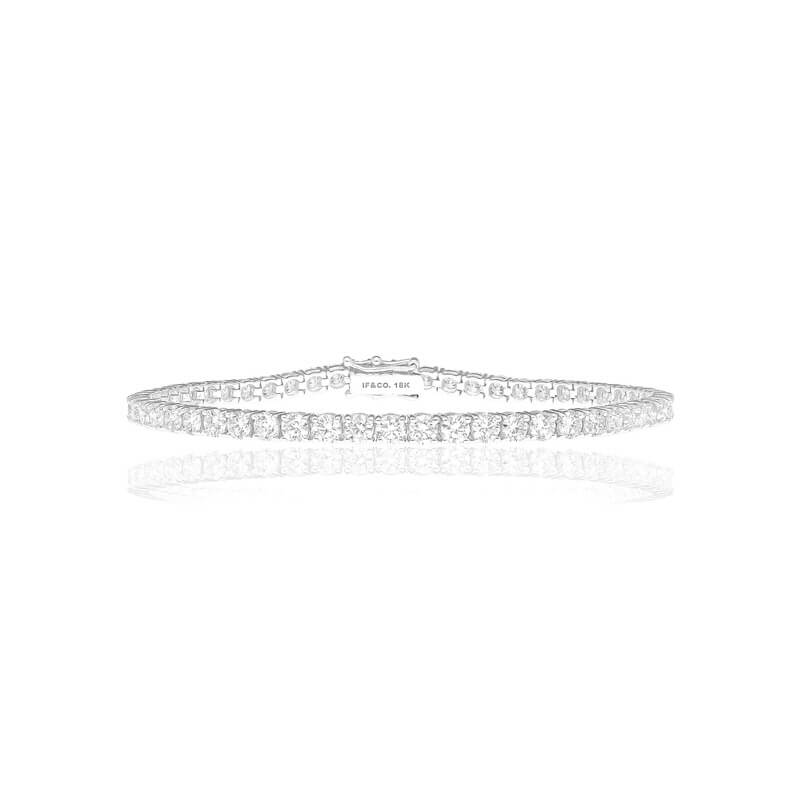 Vincent Diamond Tennis Bracelet (15-Point) (18K WHITE GOLD) - IF & Co. Custom Jewelers