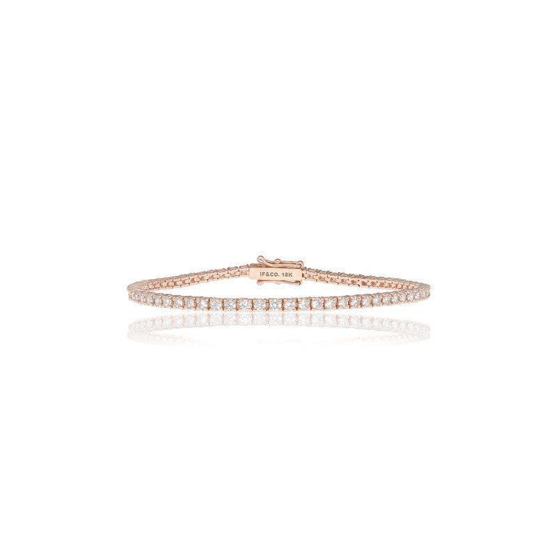 Vincent Diamond Tennis Bracelet (3-Point) (18K ROSE GOLD) - IF & Co. Custom Jewelers