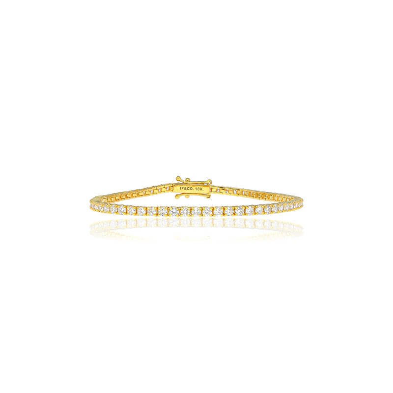 Vincent Diamond Tennis Bracelet (5-Point) (18K YELLOW GOLD) - IF & Co. Custom Jewelers