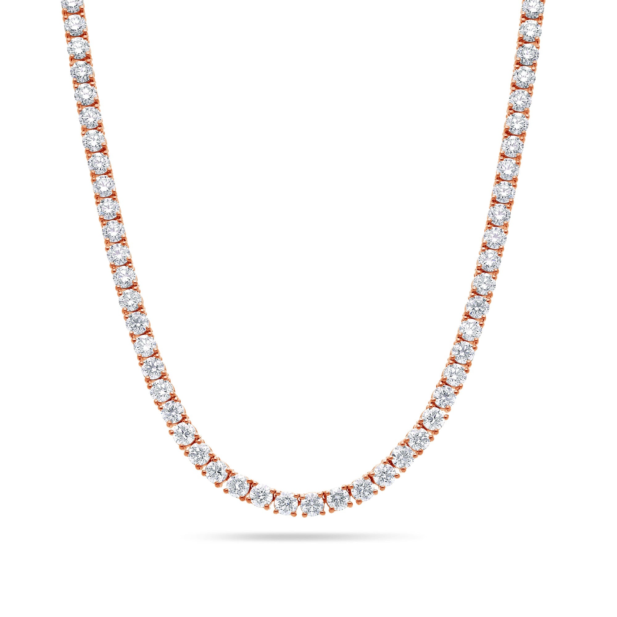 14K White Gold Straight Diamond Tennis Necklace (5.00 CTW - H-I / SI1-SI2)
