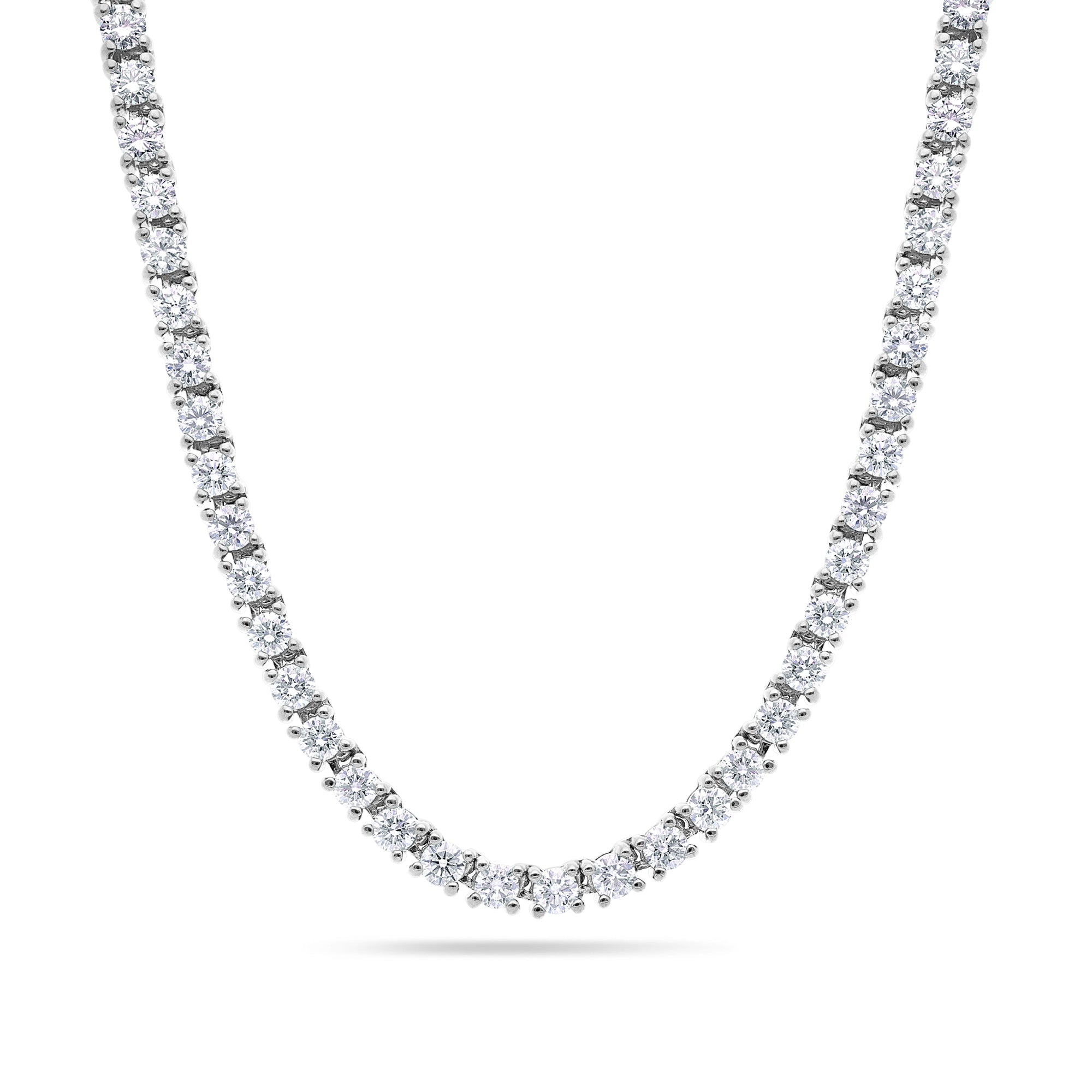 12.53 Carats F-VS Men's Diamond Tennis Chain Necklace 14k White Gold –  Liori Diamonds