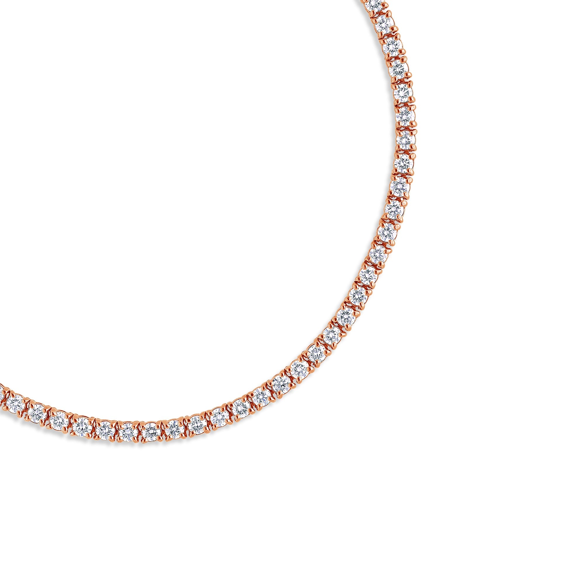 Vincent Diamond Tennis Necklace (3-Point) (18K ROSE GOLD) - IF & Co. Custom Jewelers