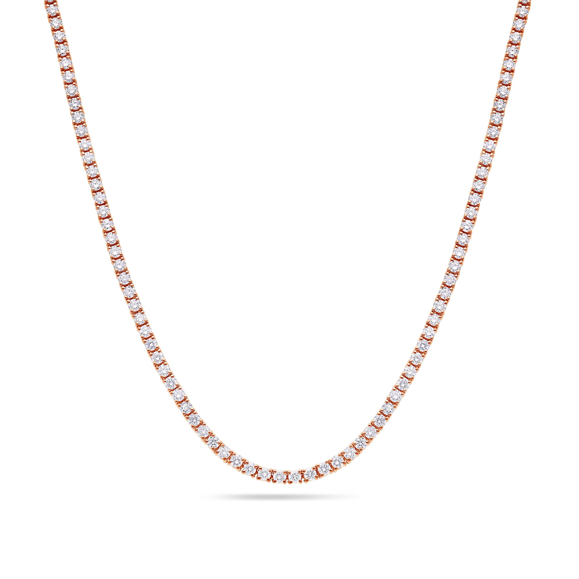 Vincent Diamond Tennis Necklace (3-Point) (18K ROSE GOLD) - IF & Co. Custom Jewelers